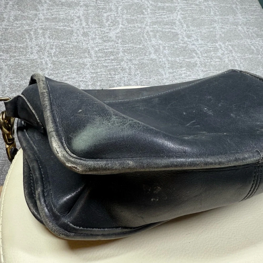 Vintage 70s Rare Coach Penny Pocket Clasp Front Crossbody Leather Purse Bag Y2K - Picture 5 of 11